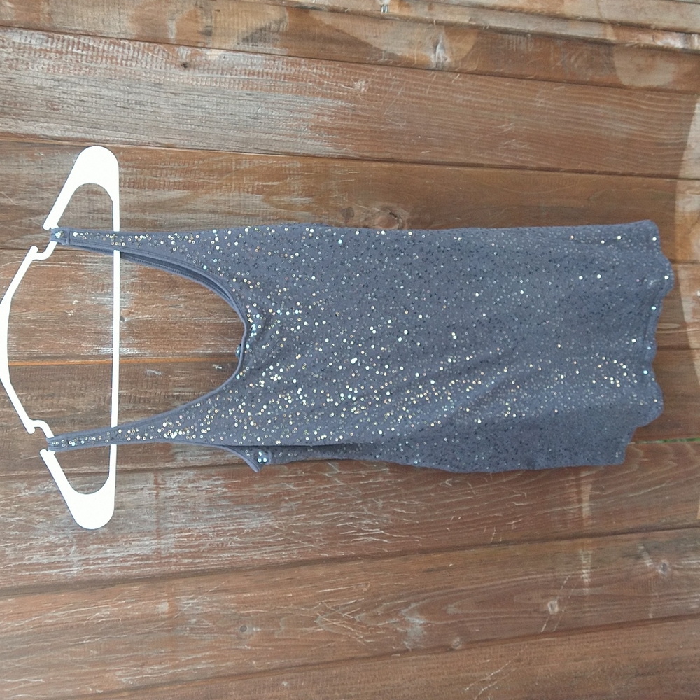Sequin dark gray tank top.